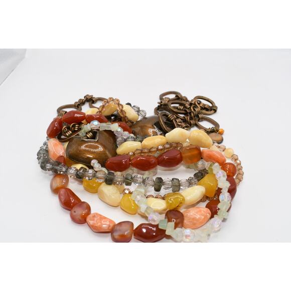 Chico’s Multi Strand Beaded Chain Belt Enamel Accents 49” Statement main image 4